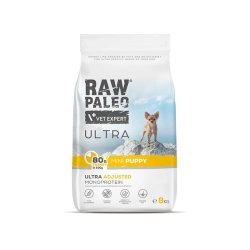 RAW PALEO ULTRA TURKEY PUPPY MINI - sucha karma z indykiem dla szczeniąt ras małych 8kg